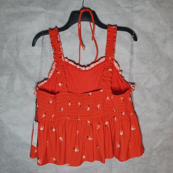 Lily White Red Floral Print Smock Top - Picture 2 of 11